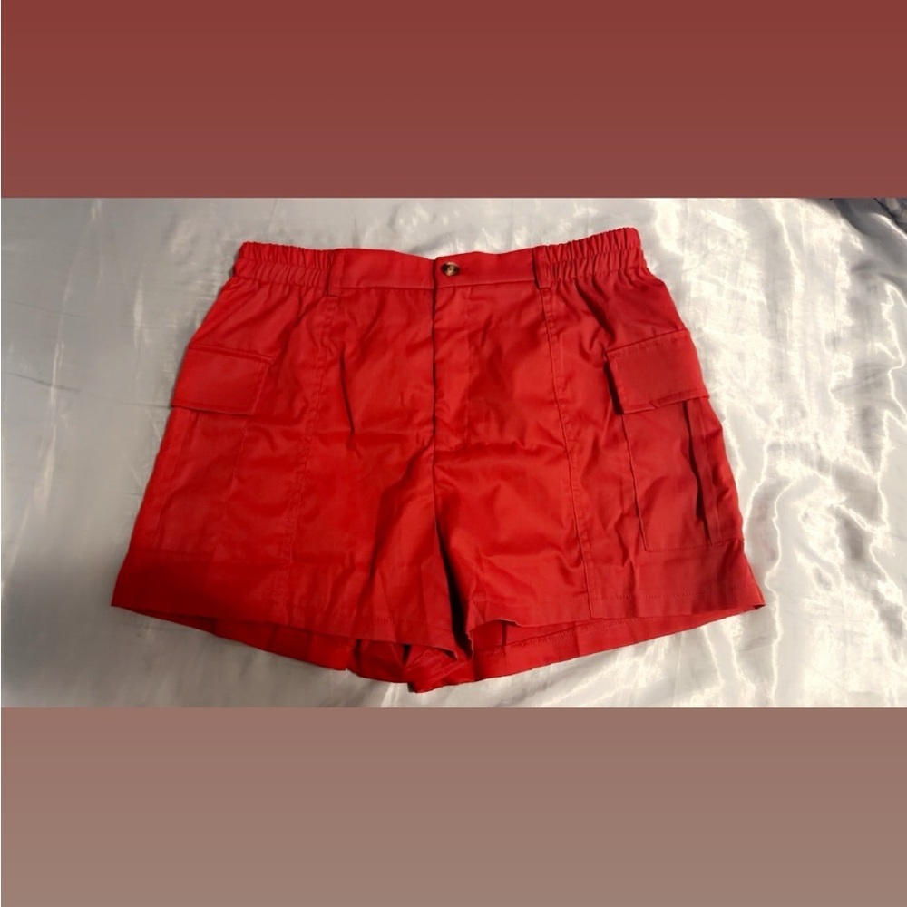 Red Cargo Shorts